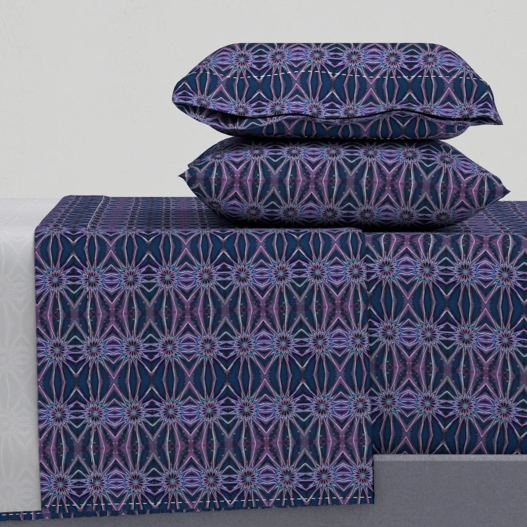 Winter's Night Star Reflections King Sheet Set - Purple product