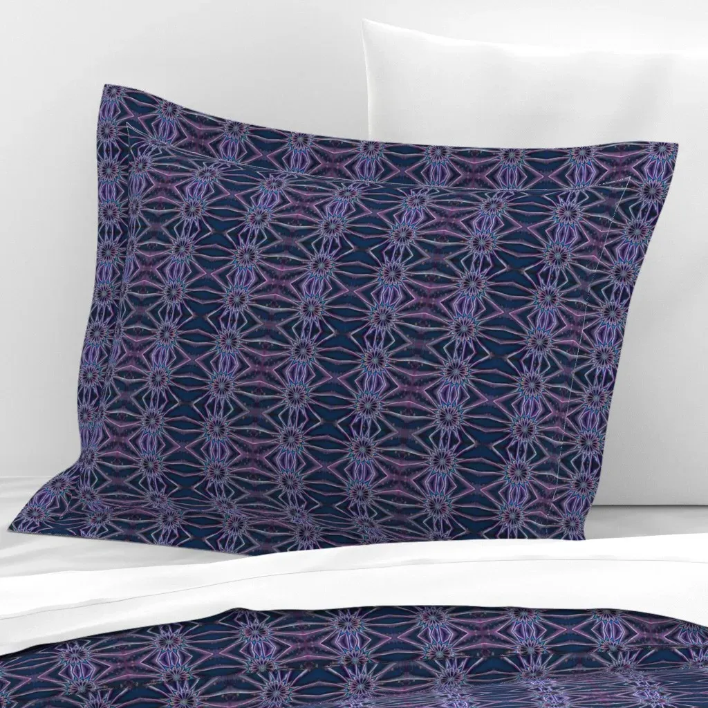 Winter's Night Star Reflections Standard Flanged Cushion - Purple, Cotton Sateen product