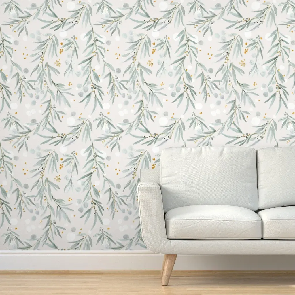 Wispy Leaves Peel and Stick Wallpaper - Gray product