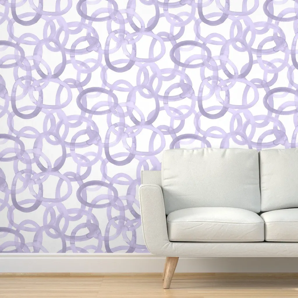 Wisteria Painted Circles Peel and Stick Wallpaper - Lavender product