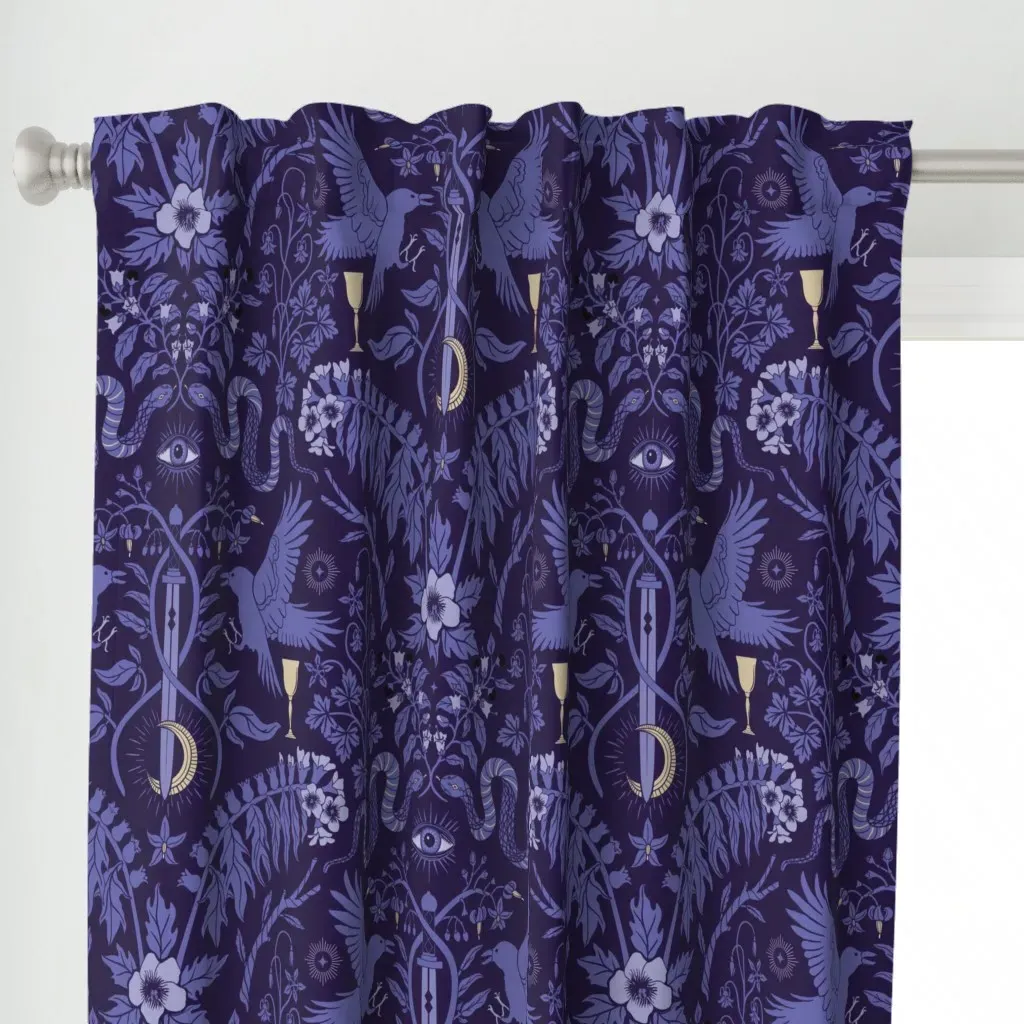 Witch Garden Curtain Panel - Periwinkle alternate view
