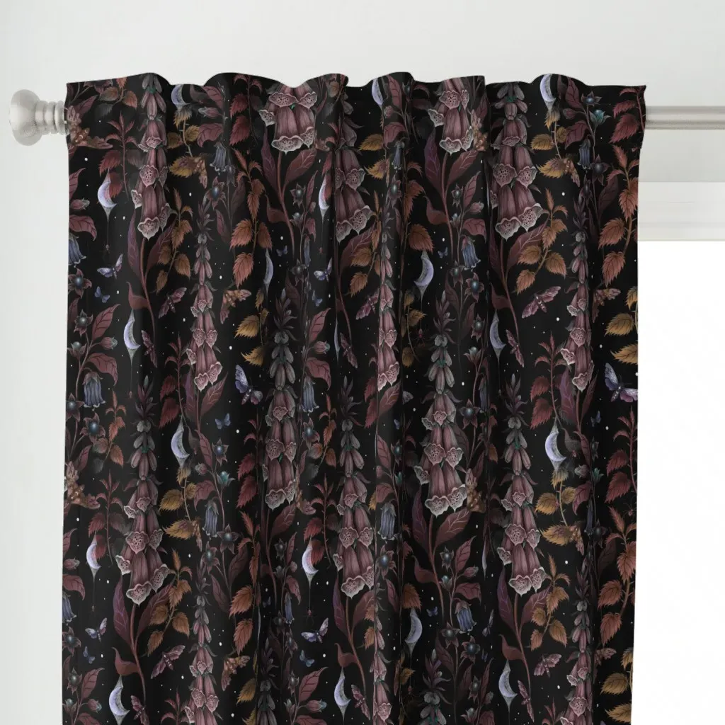 Witch Garden Poisonous Curtain Panel - Dusty Rose alternate view