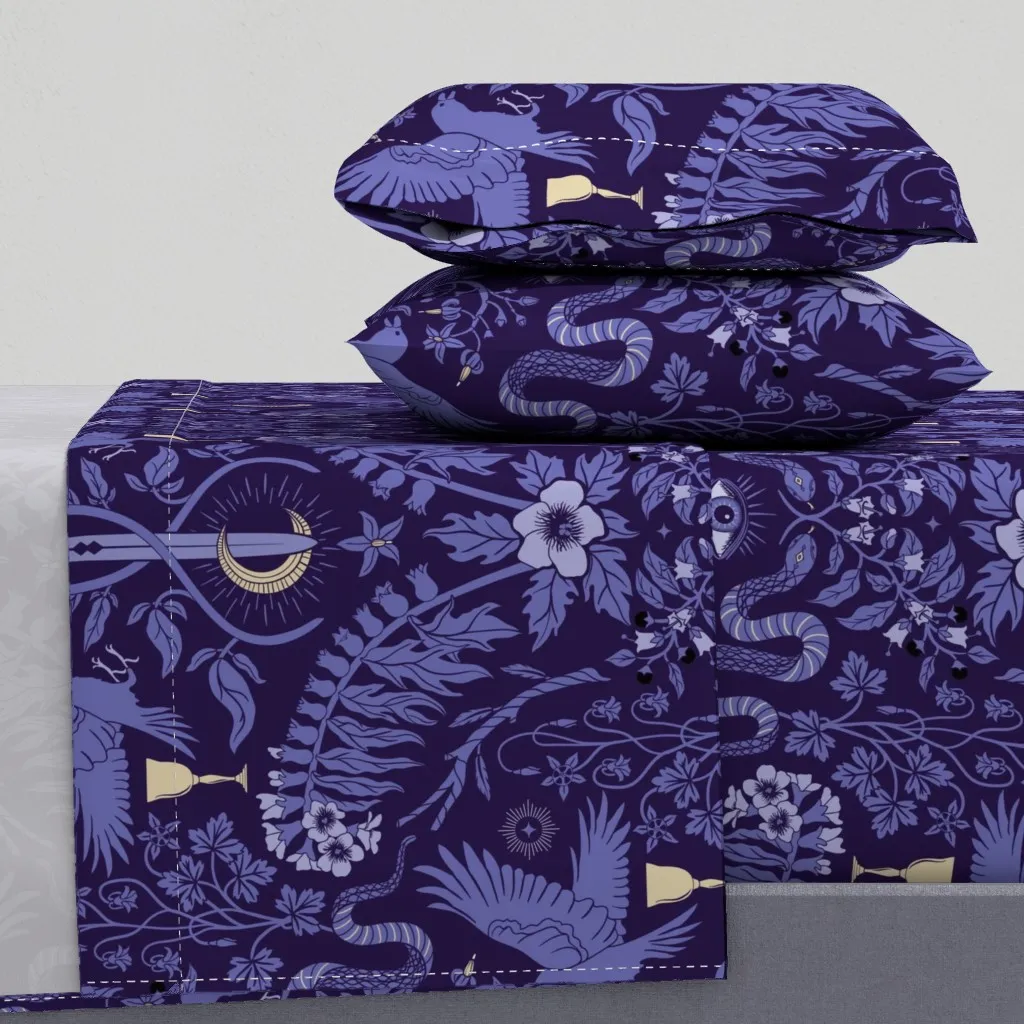Witch Garden Ravens Queen Size Sheet Set - Periwinkle product