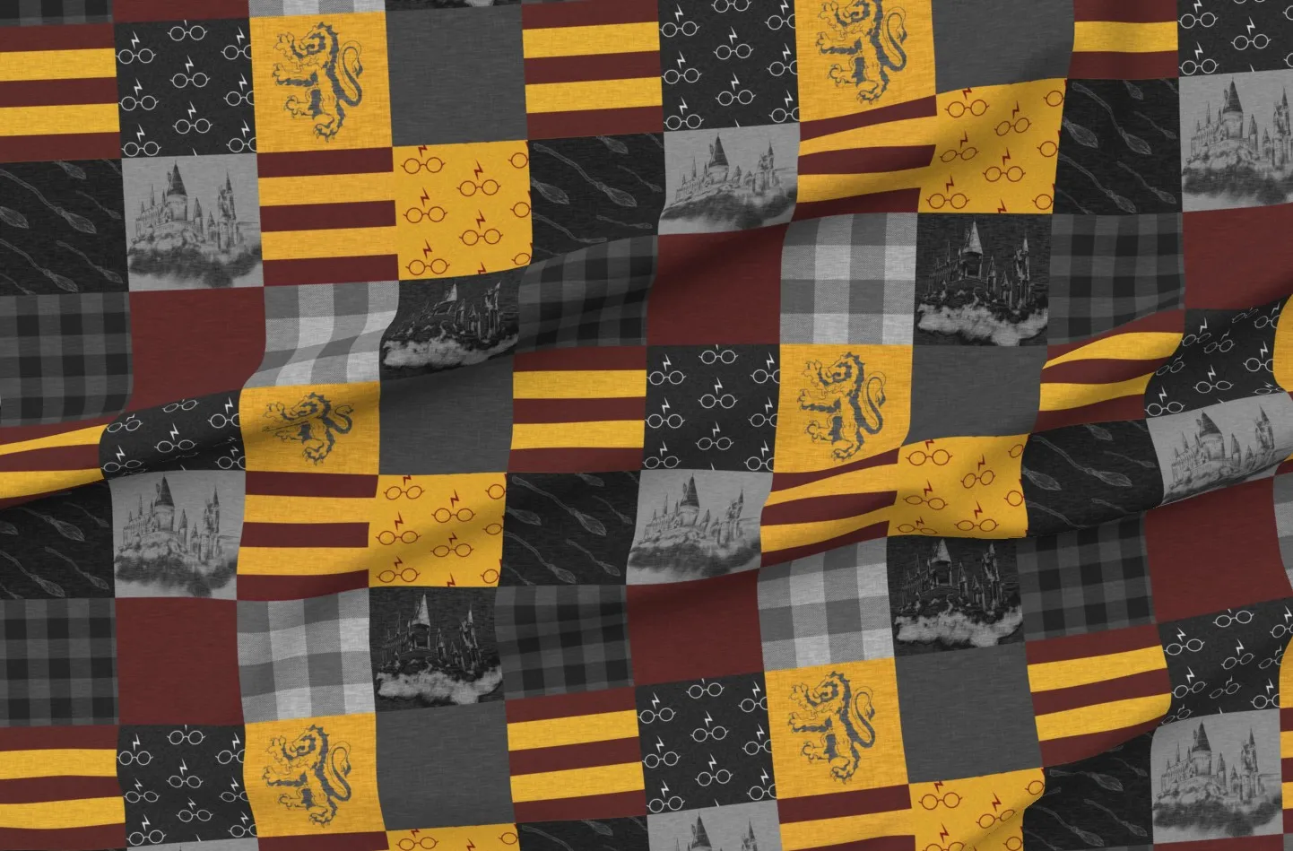Witches And Wizards Whole Quilt Fabric - Red product