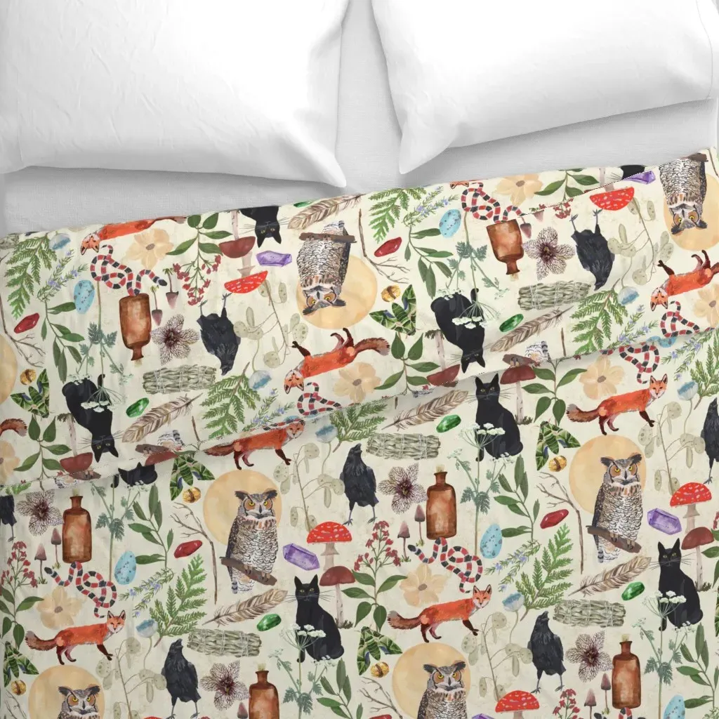 Witchy Duvet Cover - Cream alternate view