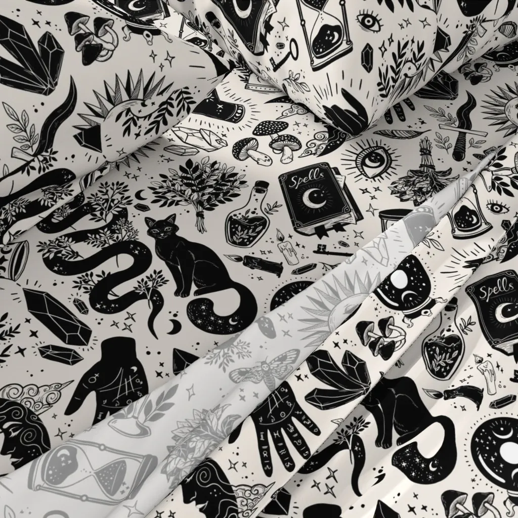 Witchy Things Twin Sheet Set - Black & White alternate view