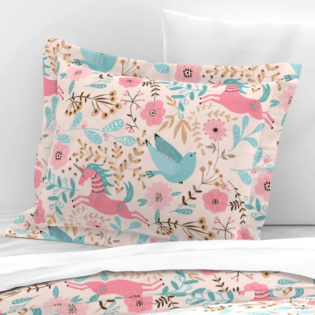 Wonder-Garden Blush Standard Flanged Cushion Cover - Pink, Cotton Sateen product