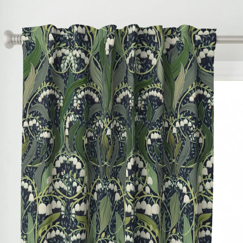 Wonderful Poisonous Lily Curtain Panel - Green alternate view