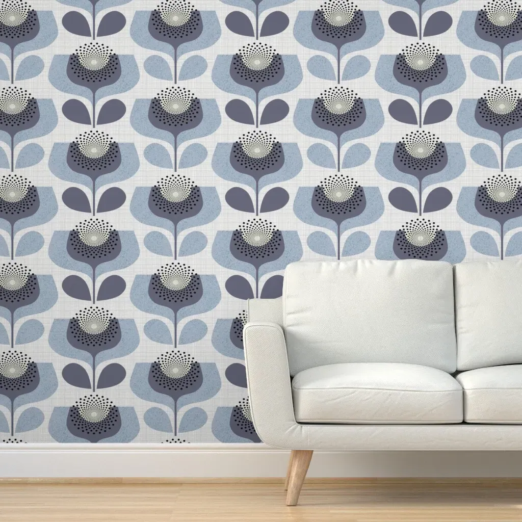 Wonderful World Of Scandi Blooms Peel and Stick Wallpaper - Dusty Blue product
