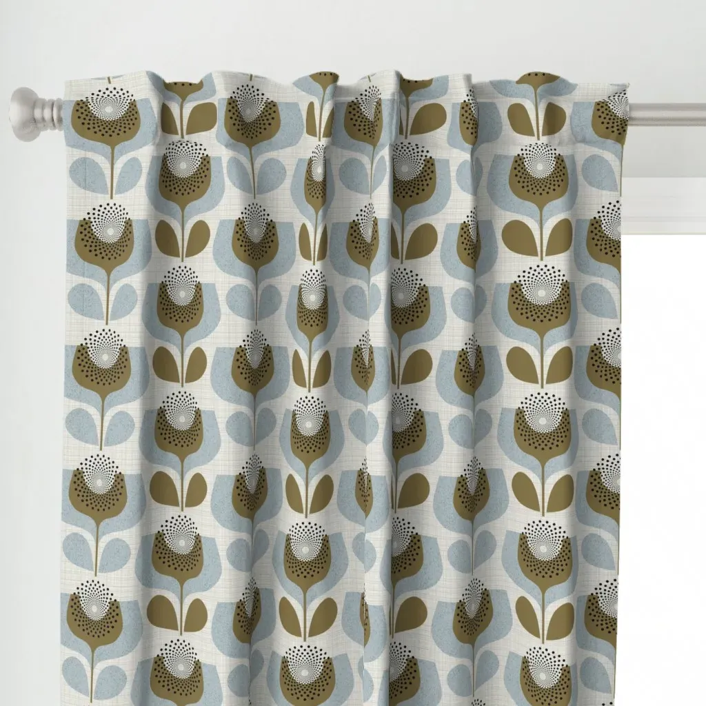 Wonderful World Of Scandi Curtain Panel - Olive Green alternate view