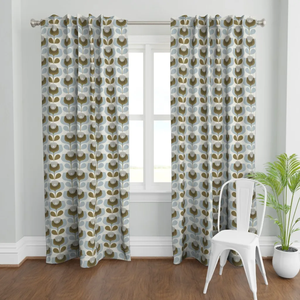 Wonderful World Of Scandi Curtain Panel - Olive Green product