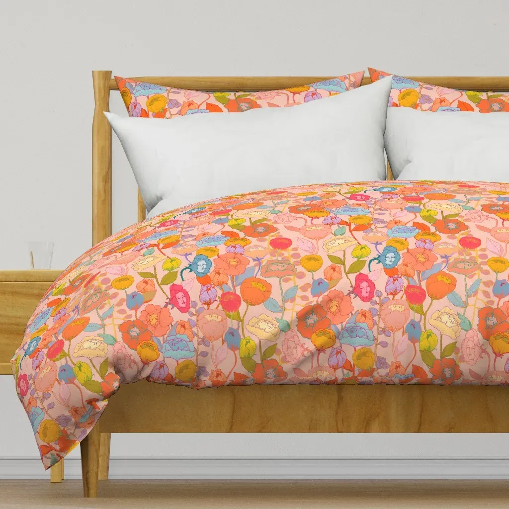 Wonderland Flowers Duvet Cover - Peach product