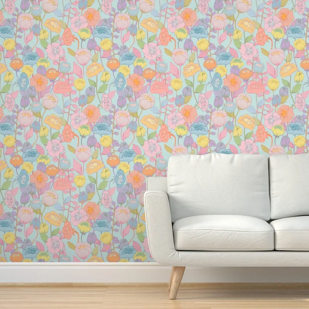 Wonderland Flowers Peel and Stick Wallpaper - Pink product