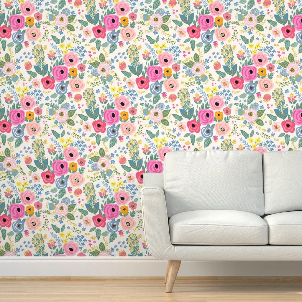 Wonderland Garden Peel and Stick Wallpaper - Pink product