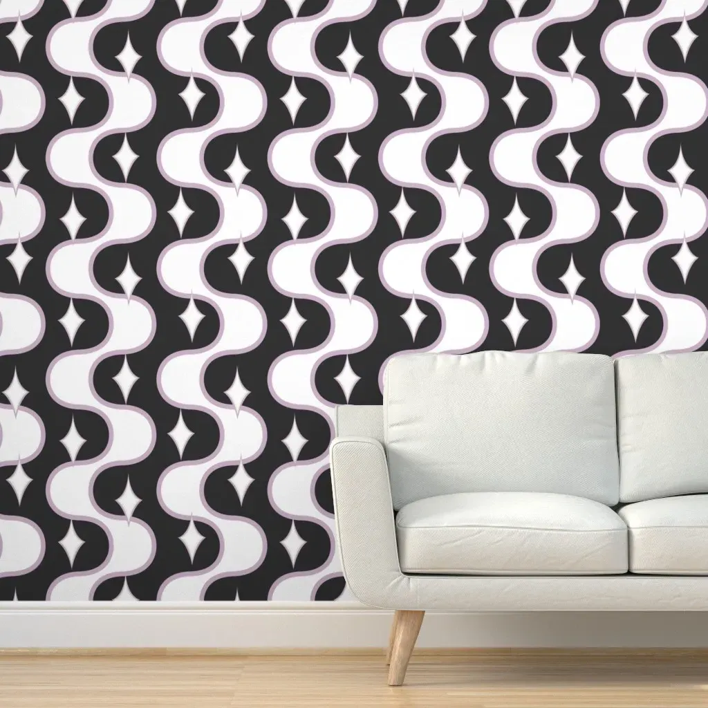 Wonderwall Metallic Peel and Stick Wallpaper - White, Black product