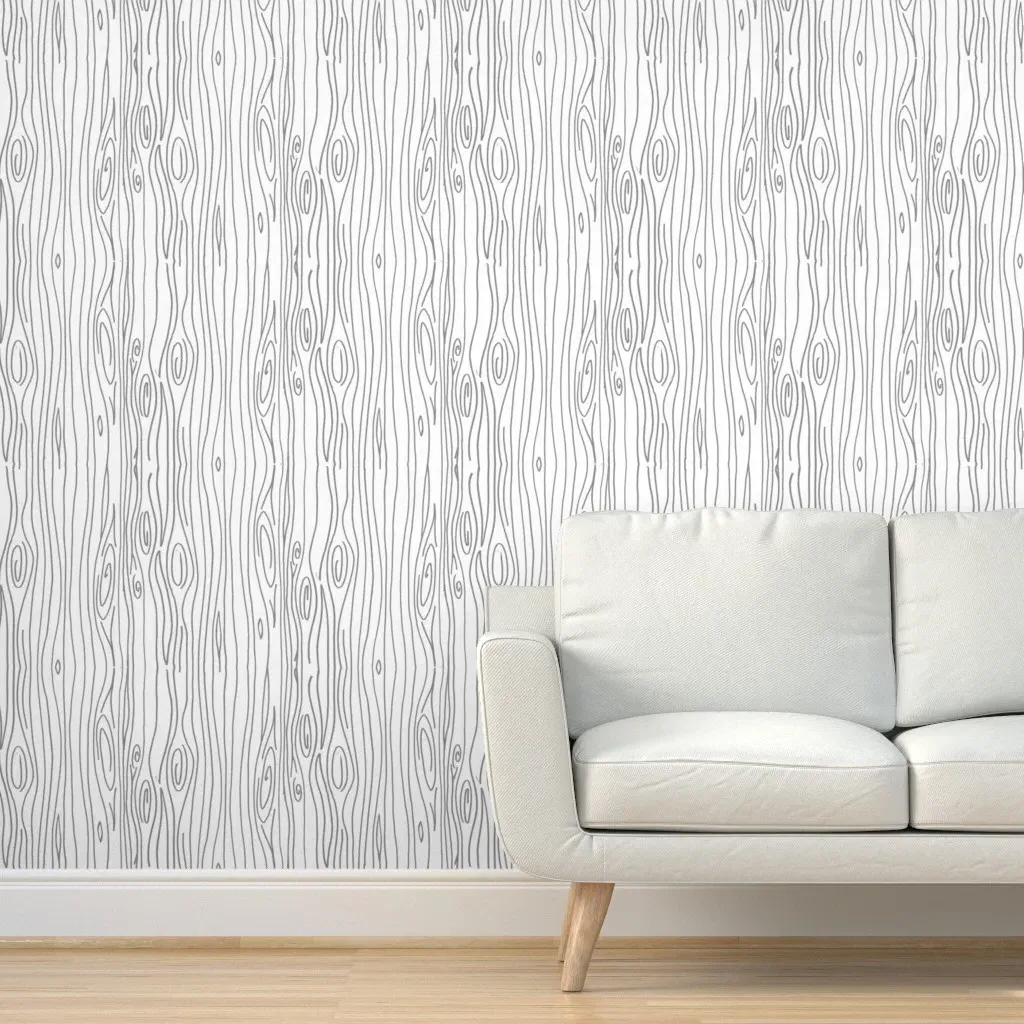 Wonky Wood Peel and Stick Wallpaper - Gray product