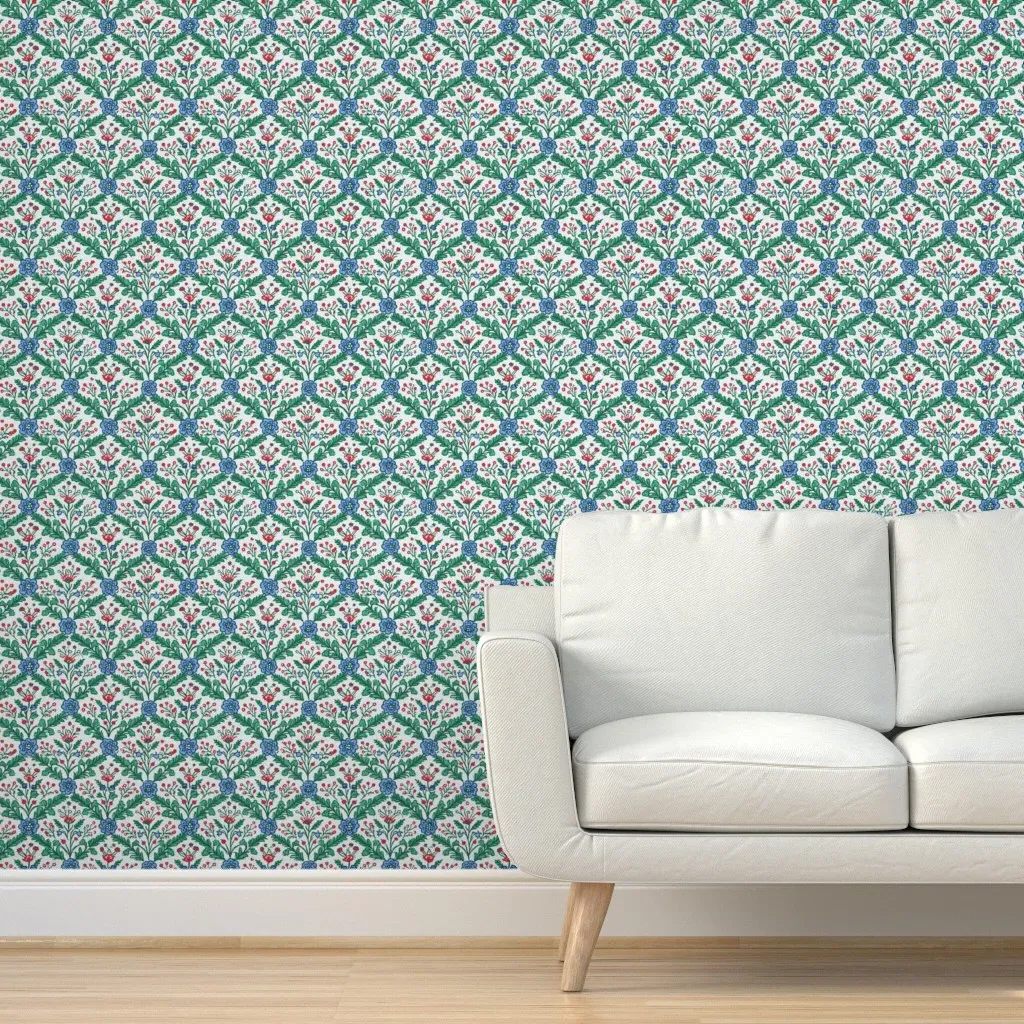 Wood Block Peel and Stick Wallpaper - Blue, Green product