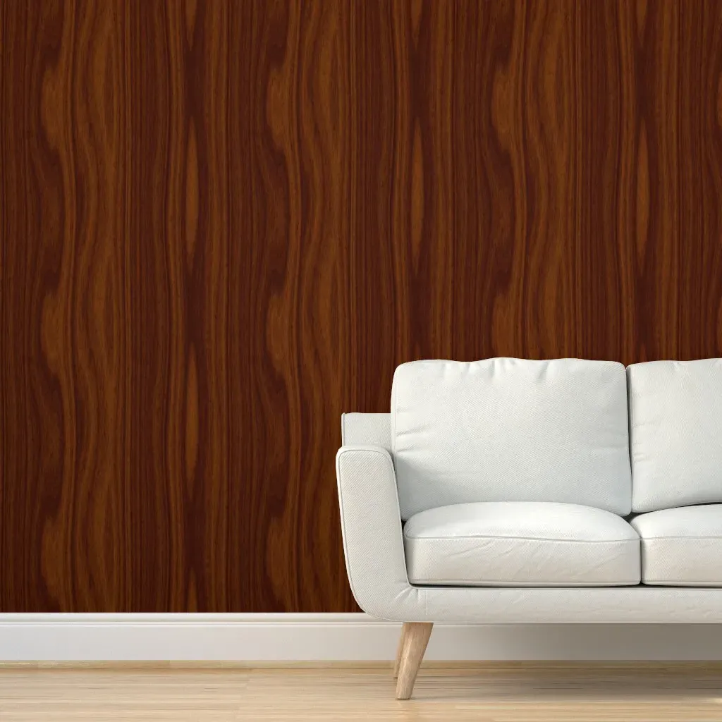 Wood II Bookshelf Peel and Stick Wallpaper Large - Brown, Black product