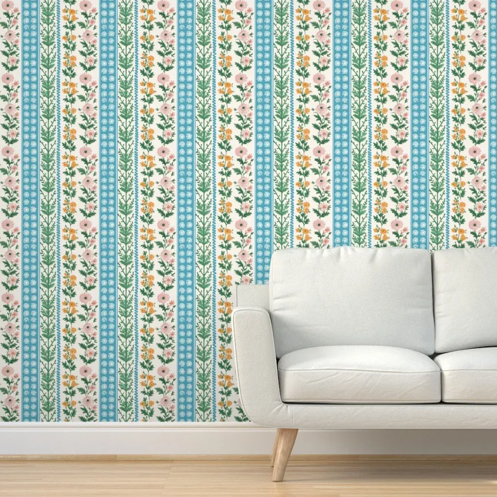 Woodhouse Wildflower Stripe Peel and Stick Wallpaper - Green product