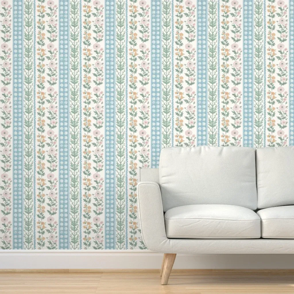 Woodhouse Wildflower Stripe Peel and Stick Wallpaper - Light Green product