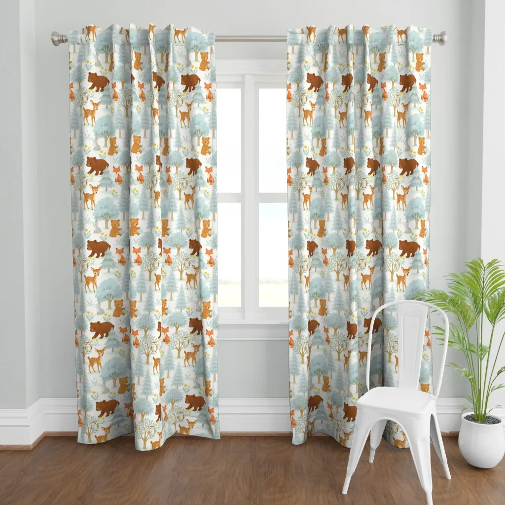 Woodland Animals Curtain Panel - Brown product