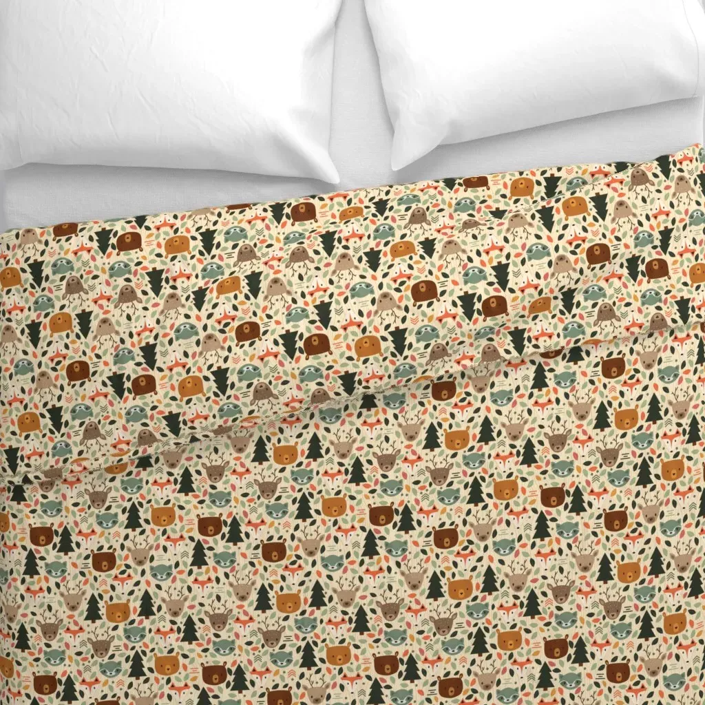 Woodland Creatures Small Duvet Cover - Beige alternate view