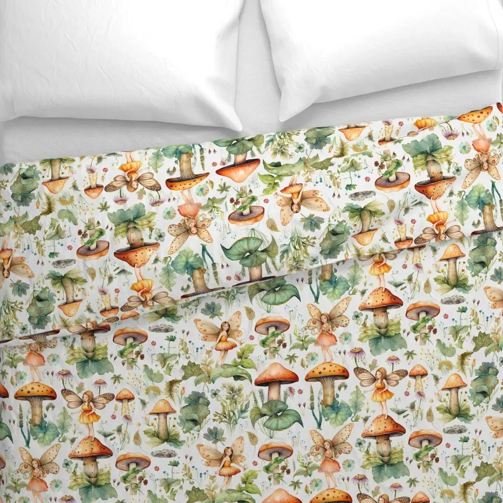 Woodland Fairy Mushroom Duvet Cover - Orange alternate view