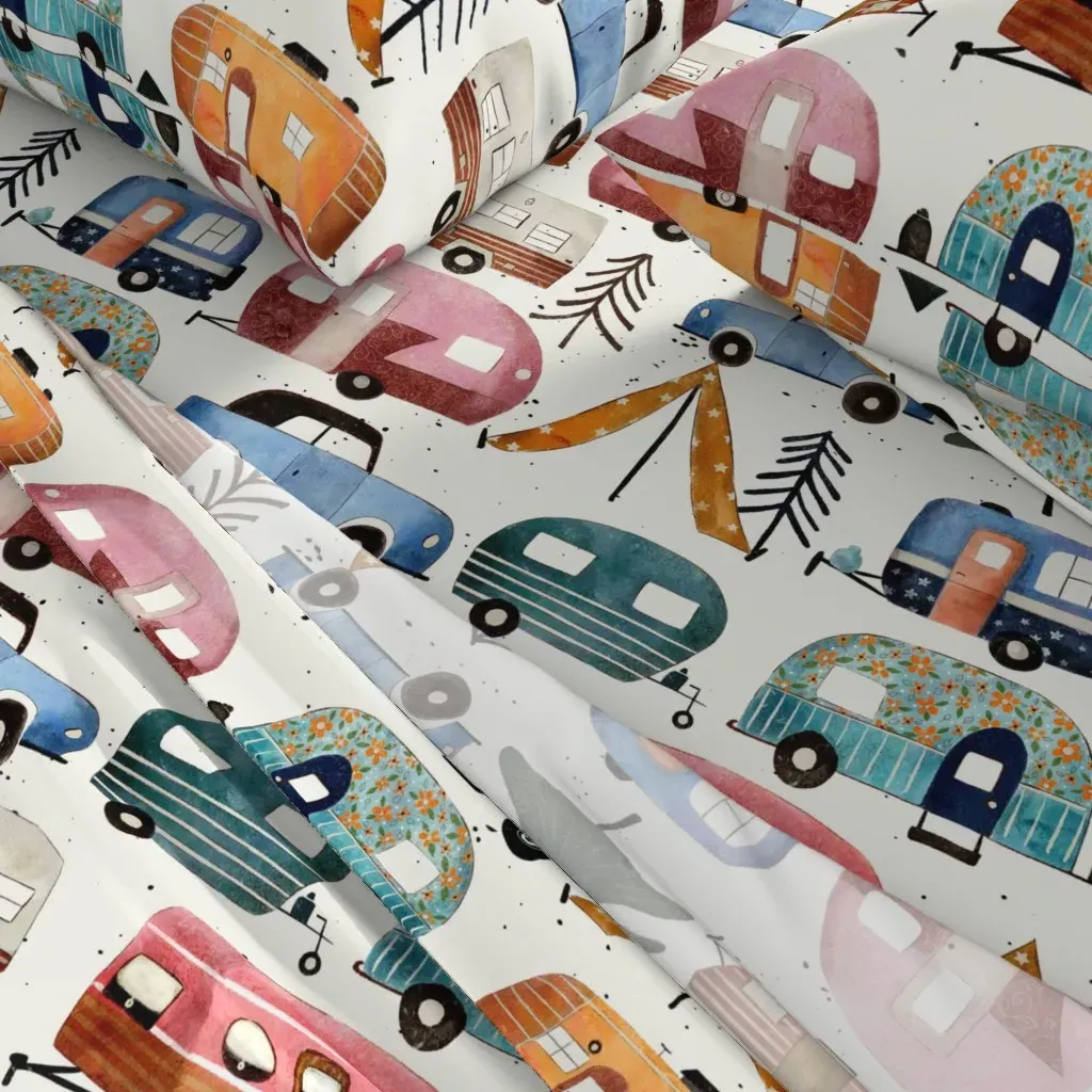 Woodland Forest Camping Queen Sheet Set - Teal alternate view