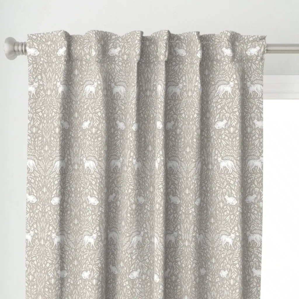 Woodland Fox Kids Curtain Panel - Off-White alternate view