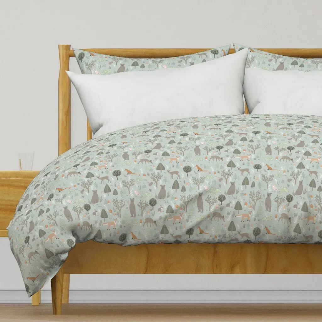 Woodland Friends Duvet Cover - Light Teal product