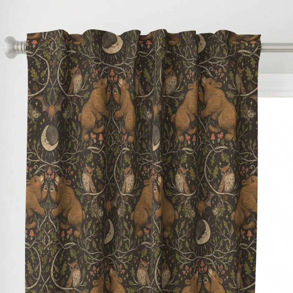 Woodland Moonlight Large Curtain Panel - Brown alternate view
