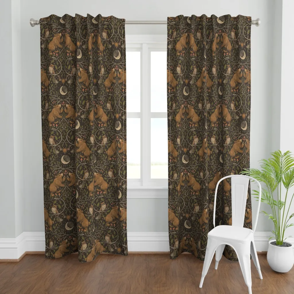 Woodland Moonlight Large Curtain Panel - Brown product