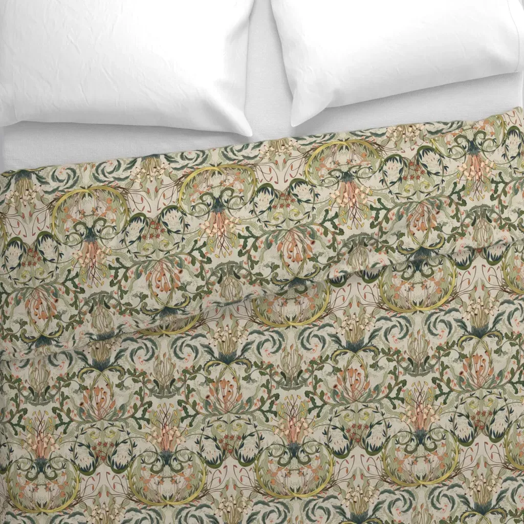 Woodland Moss Beige S Duvet Cover - Green alternate view