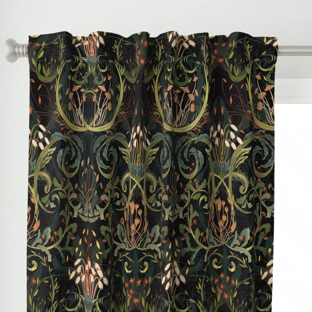 Woodland Moss Curtain Panel - Dark Green alternate view