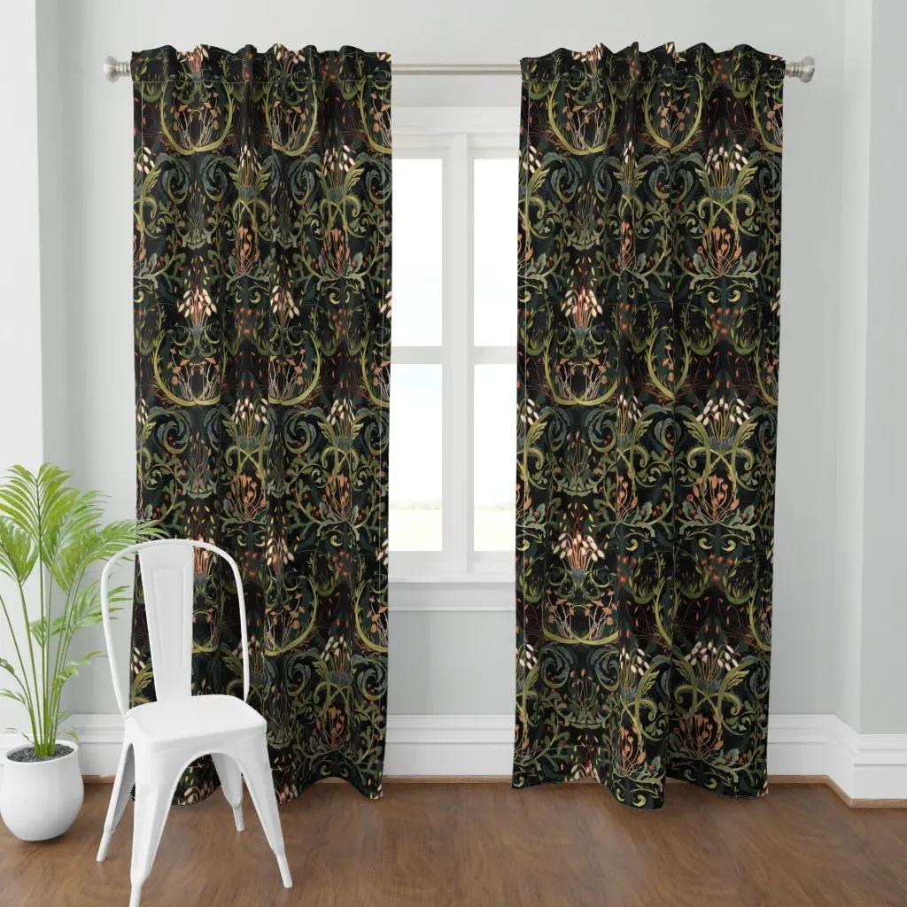 Woodland Moss Curtain Panel - Dark Green product