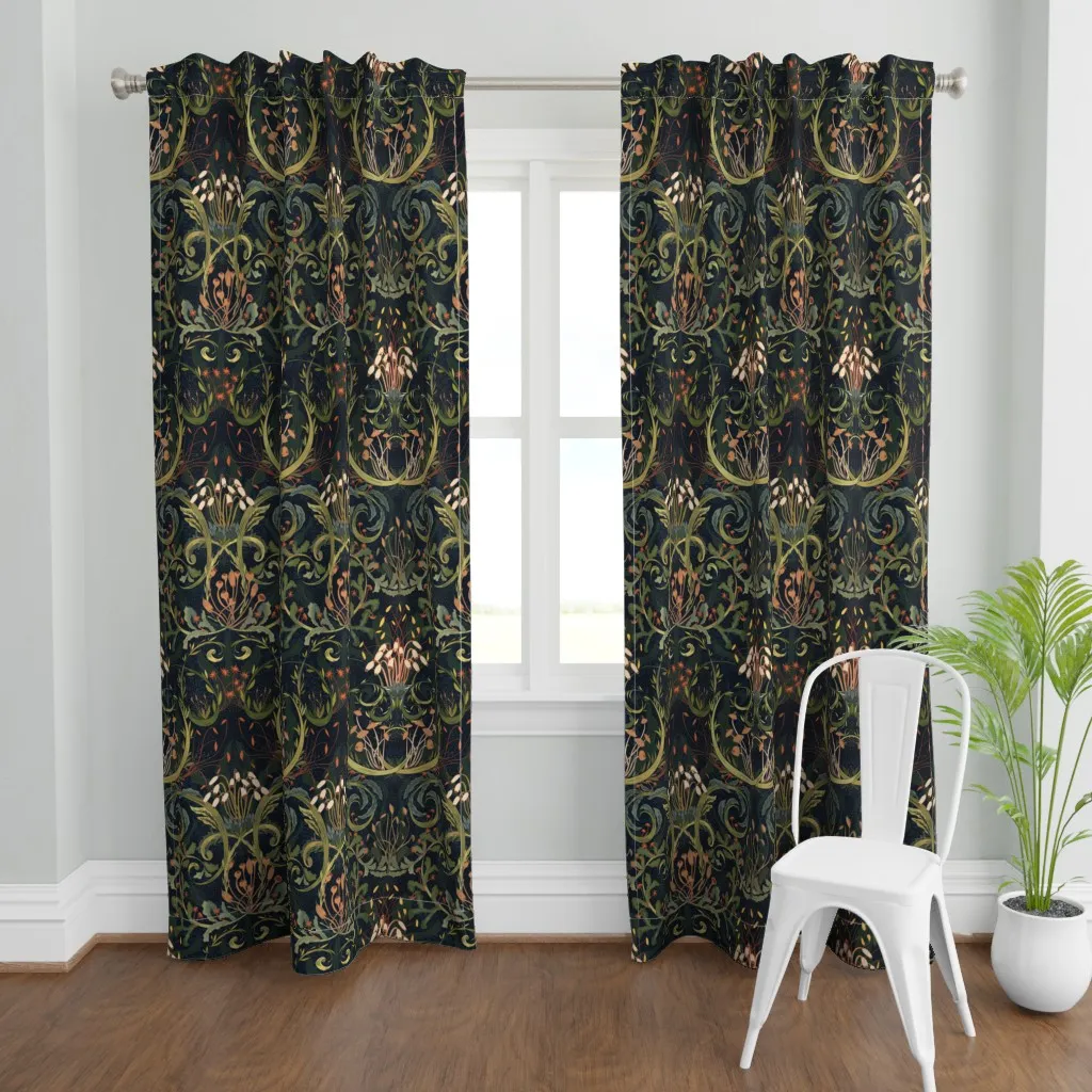 Woodland Moss Dark Curtain Panel - Dark Green product