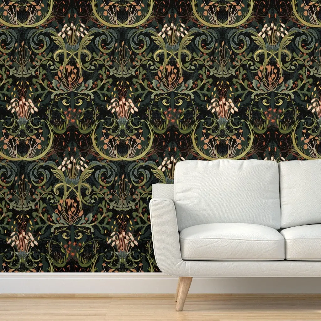 Woodland Moss Peel and Stick Wallpaper - Dark Green product