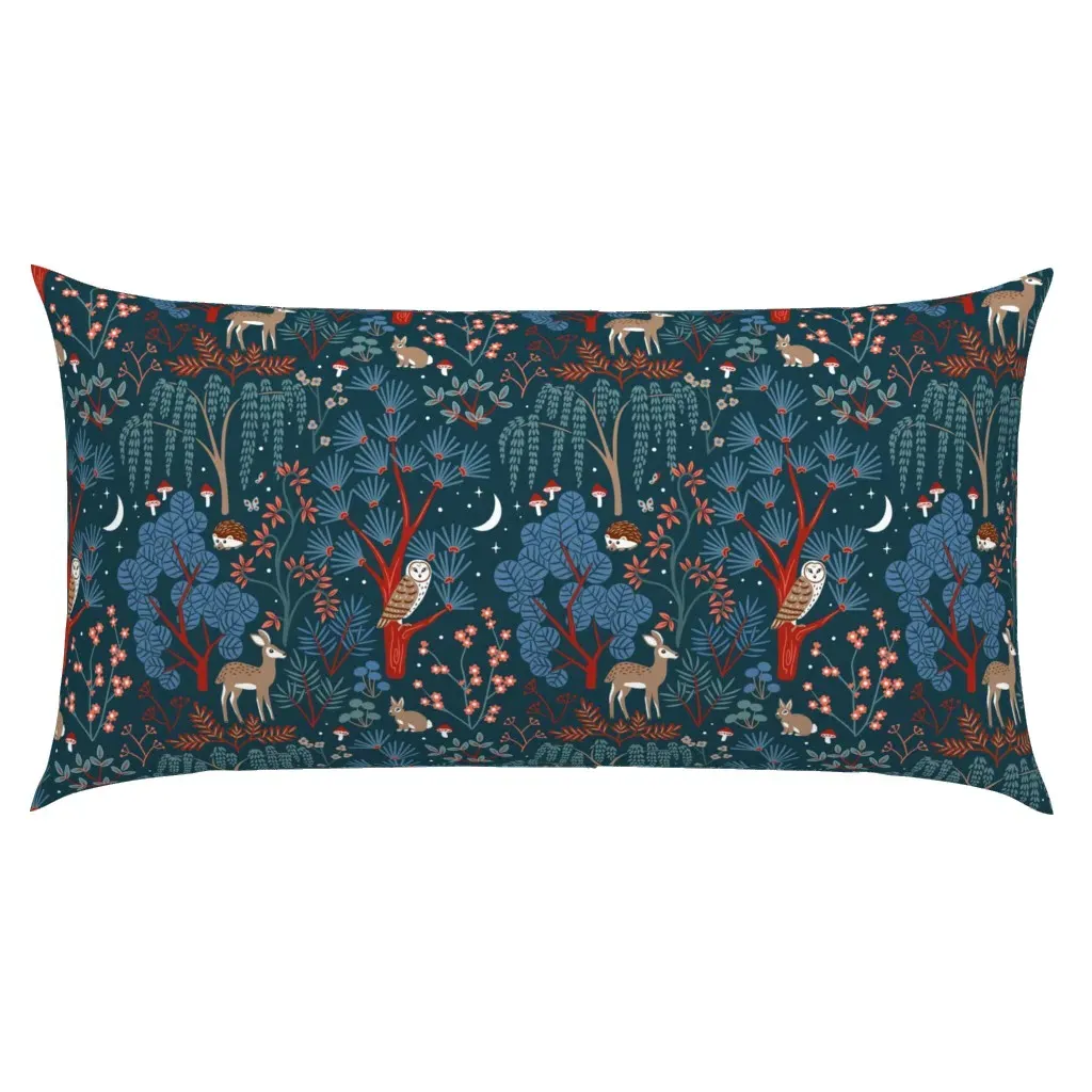 Woodland Night Life King Pillow Sham - Deep Teal product