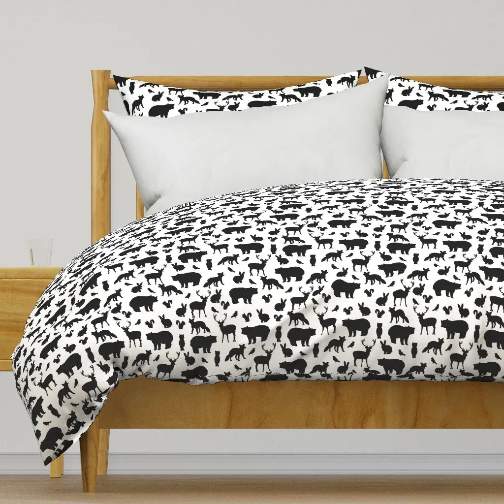 Woodland Party Duvet Cover - Black & White product