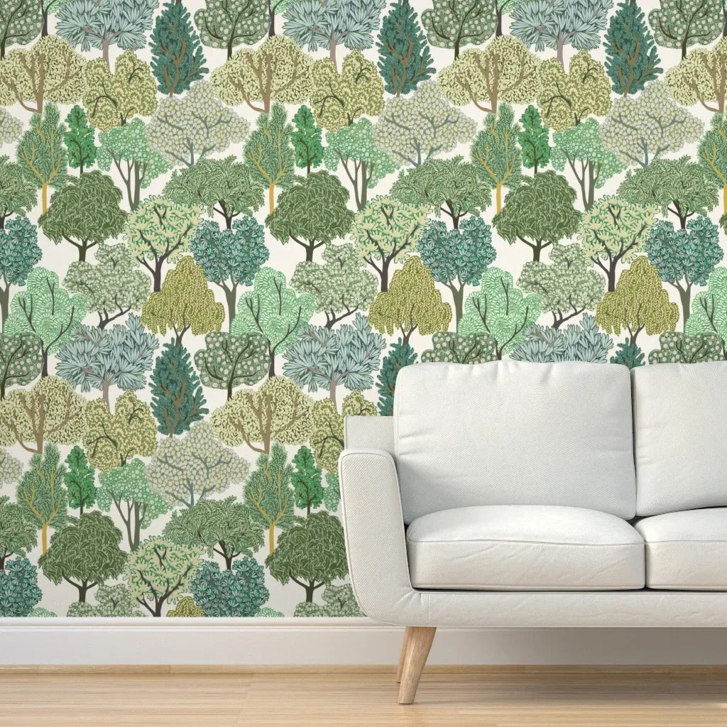 Woodland Peel and Stick Wallpaper - Green product