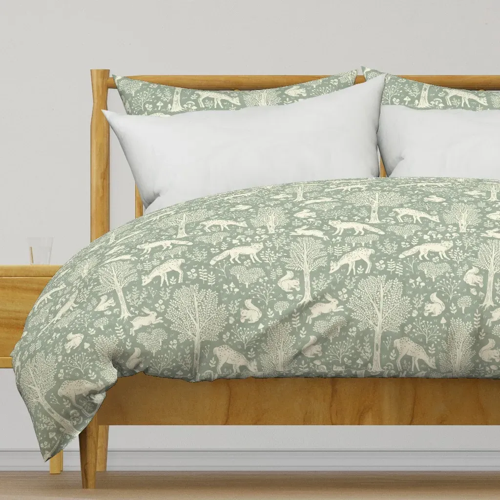 Woodland Story Duvet Cover - Sage Green product