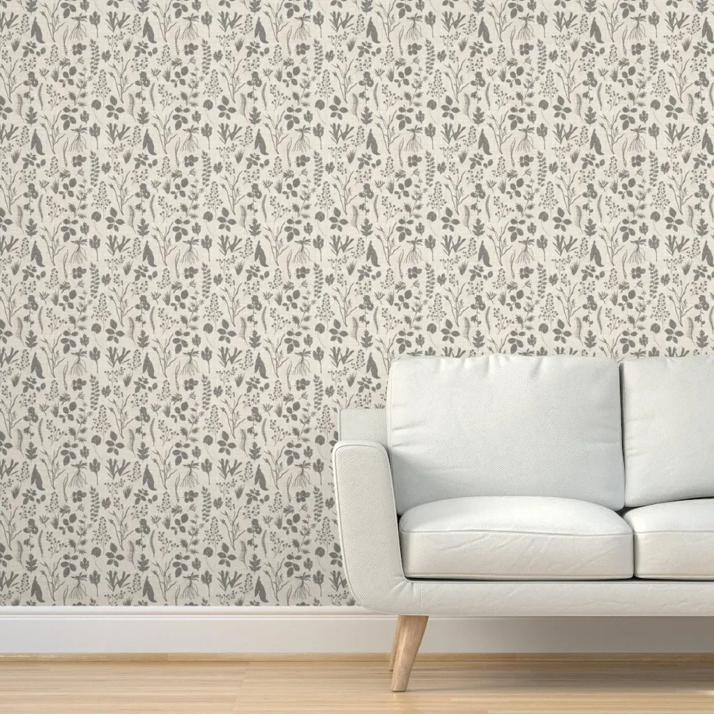 Woodland Study Peel and Stick Wallpaper - Grey product