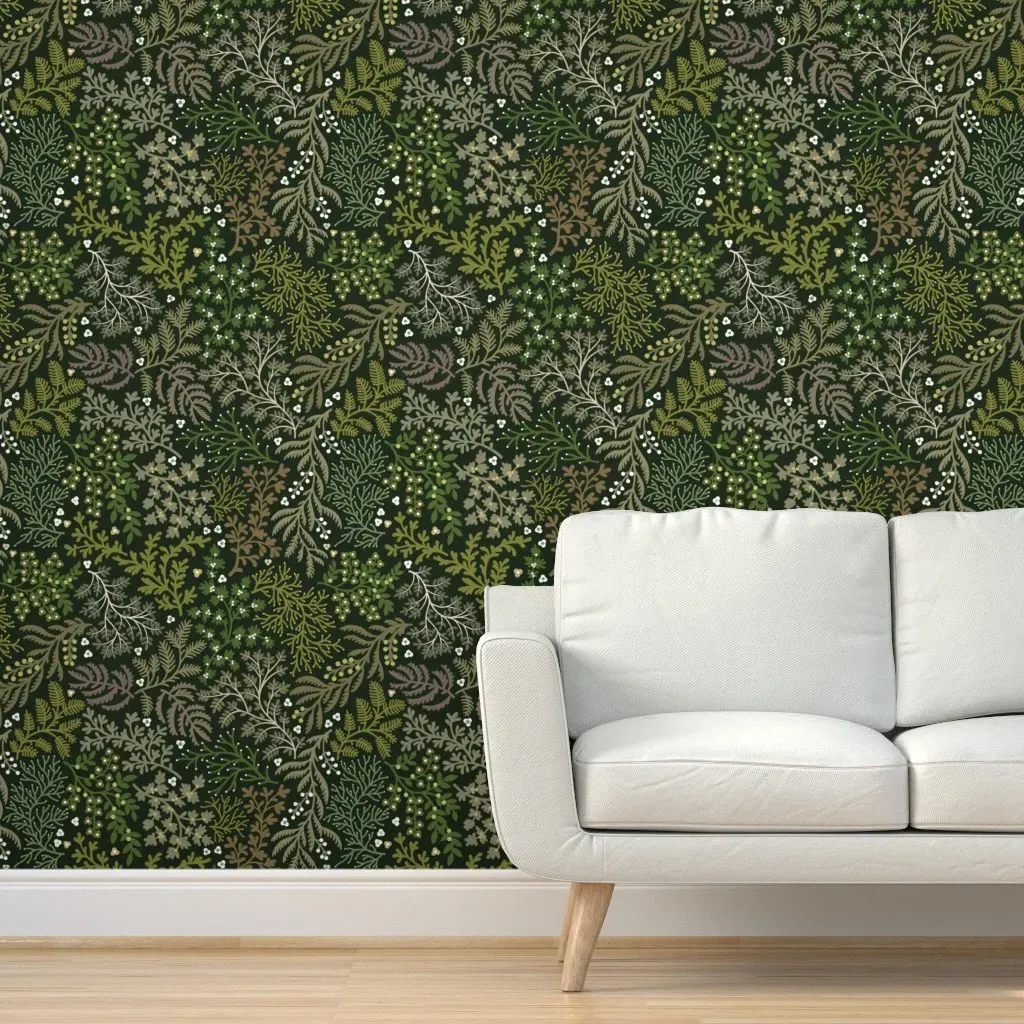 Woodland Trail Large Scale Peel and Stick Wallpaper - Olive Green product