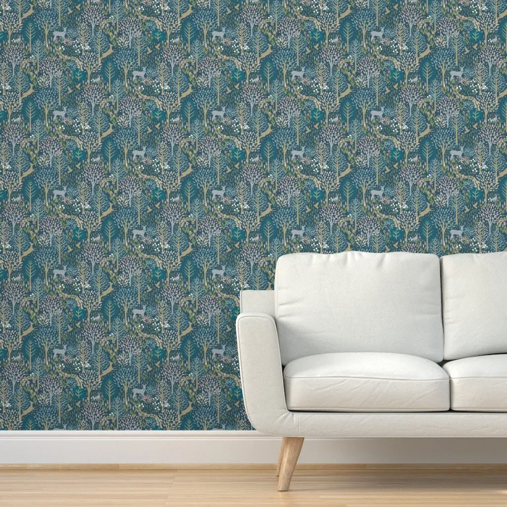 Woodland Walk Peel and Stick Wallpaper - Teal product