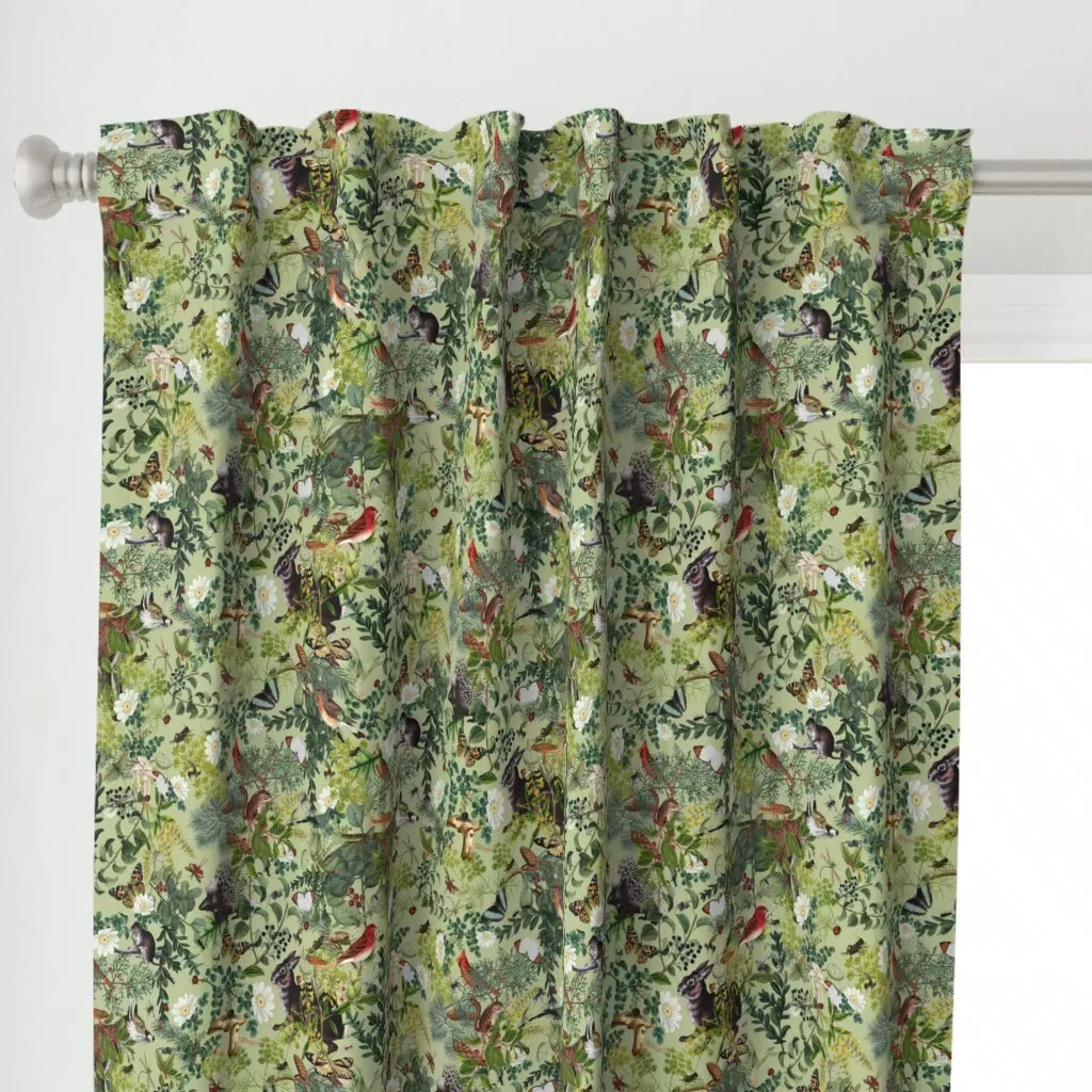 Woodland Wonderland Curtain Panel - Pale Green alternate view
