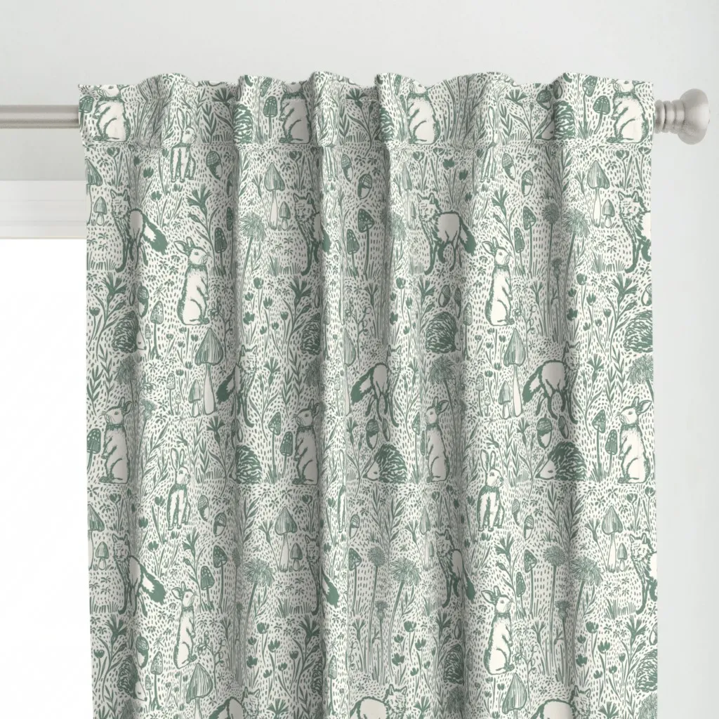 Woods Of Whimsy Curtain Panel - Sage Green alternate view