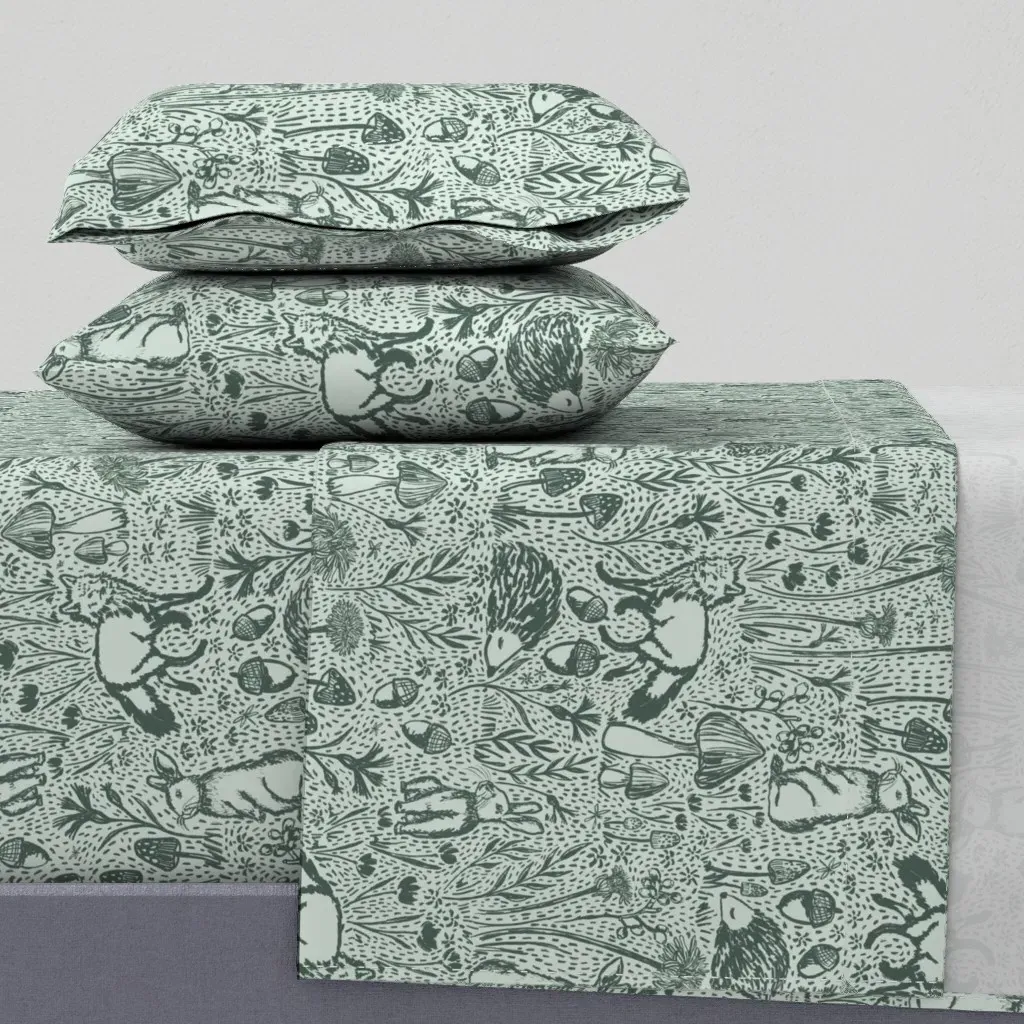 Woods Of Whimsy Hufton-Studio Full Sheet Set - Sage Green product