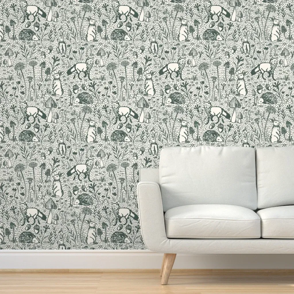 Woods Of Whimsy Peel and Stick Wallpaper - Dark Teal product