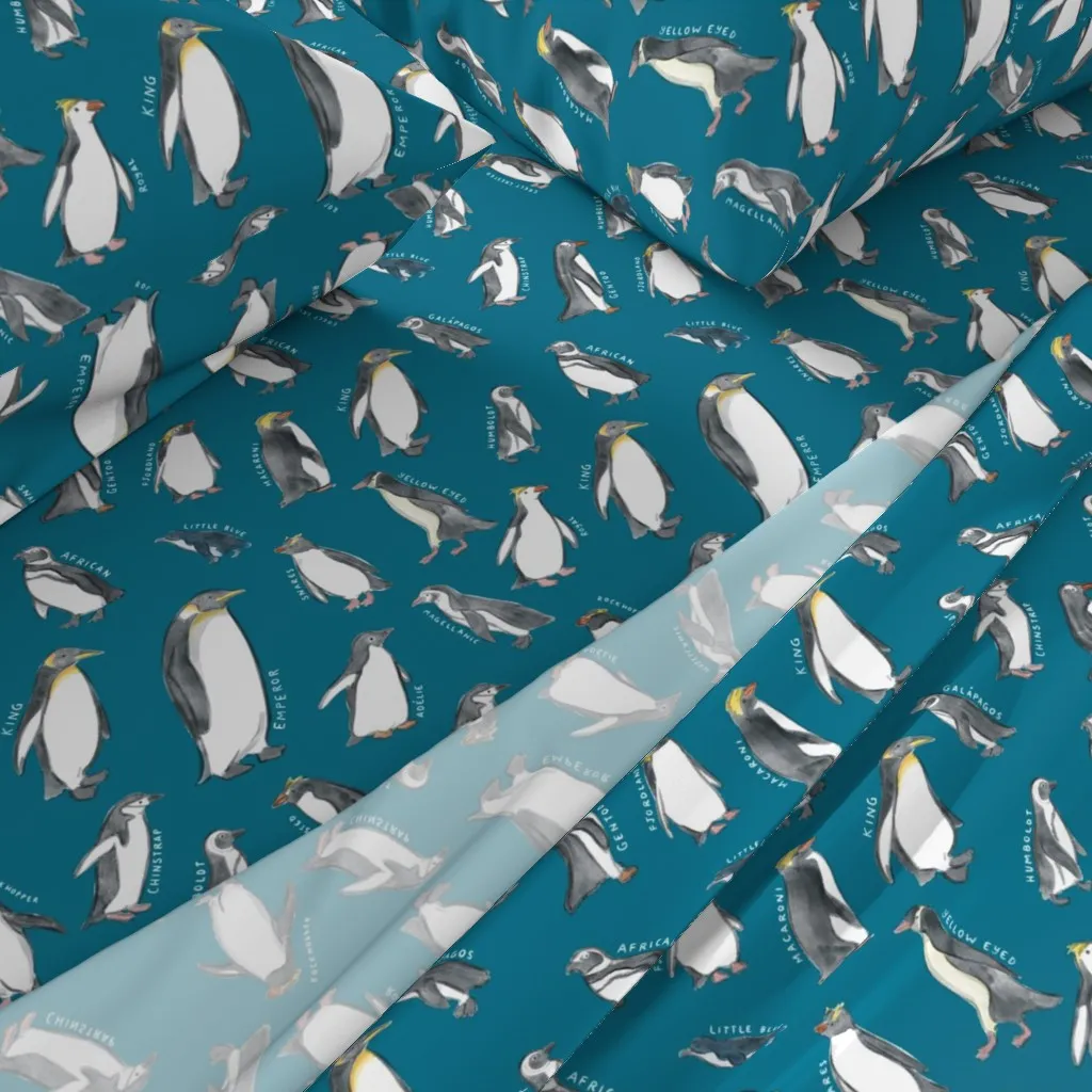 World Penguins Twin XL Sheet Set - Teal alternate view