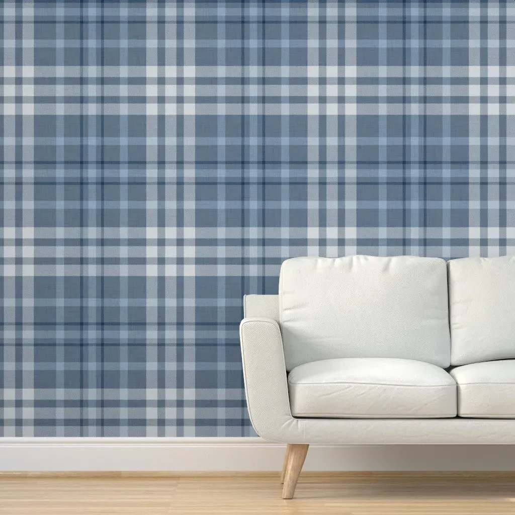 Woven Plaid Peel and Stick Wallpaper - Navy Blue product